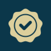 Here's an alt tag for the image: `Approved, certified, quality seal`